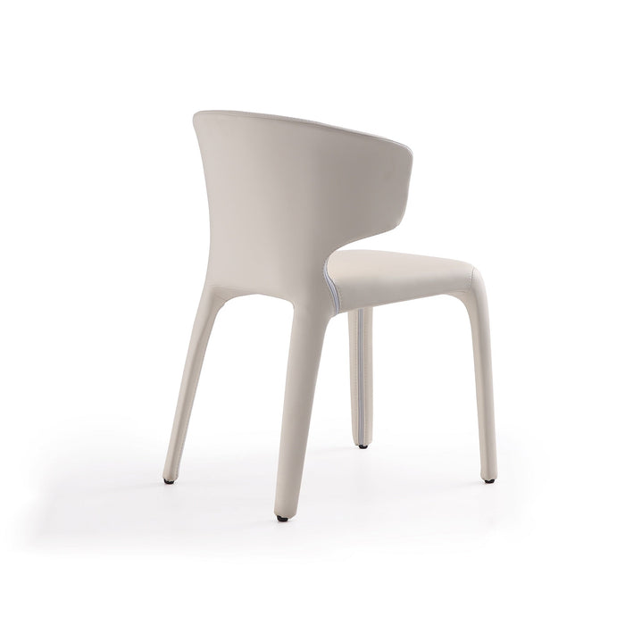 Manhattan Comfort Set of 2 Conrad Faux Leather Dining Chairs - Cream