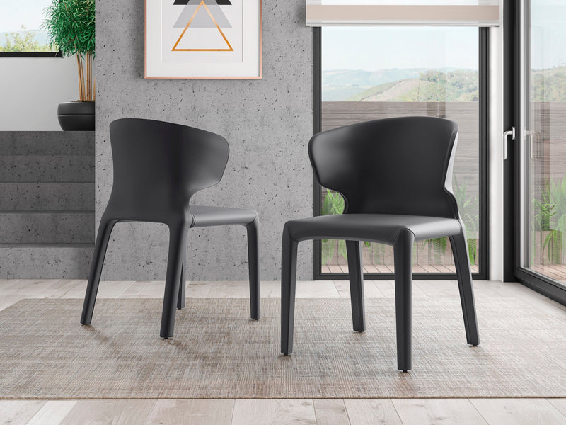 Manhattan Comfort Set of 2 Conrad Faux Leather Dining Chairs - Grey