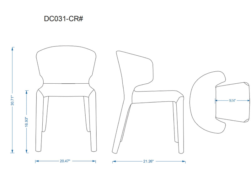Manhattan Comfort Set of 2 Conrad Faux Leather Dining Chairs - Grey