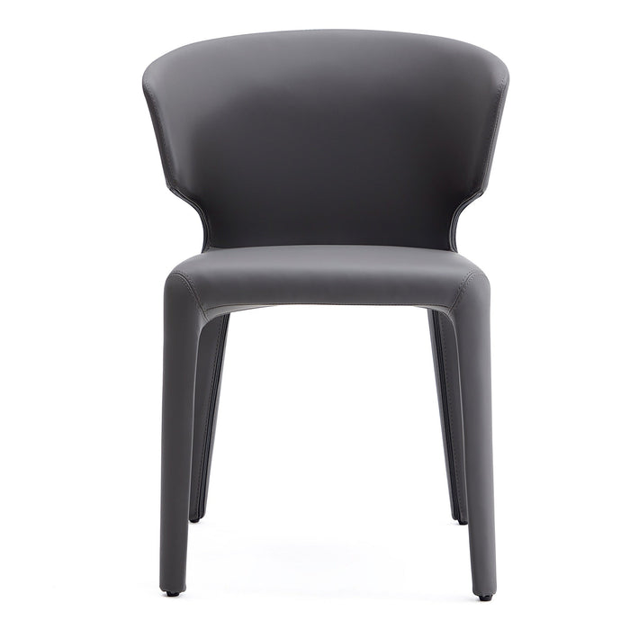 Manhattan Comfort Set of 2 Conrad Faux Leather Dining Chairs - Grey