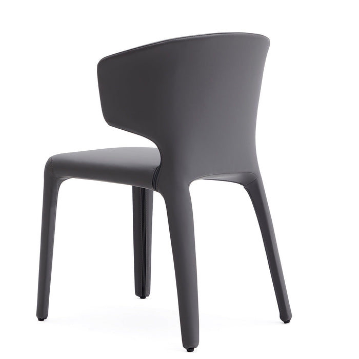 Manhattan Comfort Set of 2 Conrad Faux Leather Dining Chairs - Grey