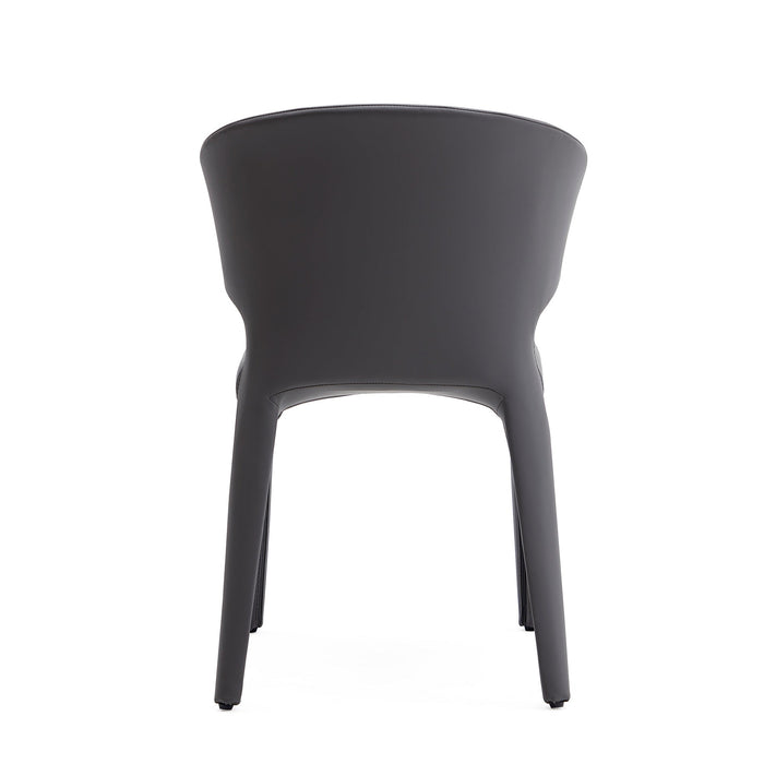 Manhattan Comfort Set of 2 Conrad Faux Leather Dining Chairs - Grey