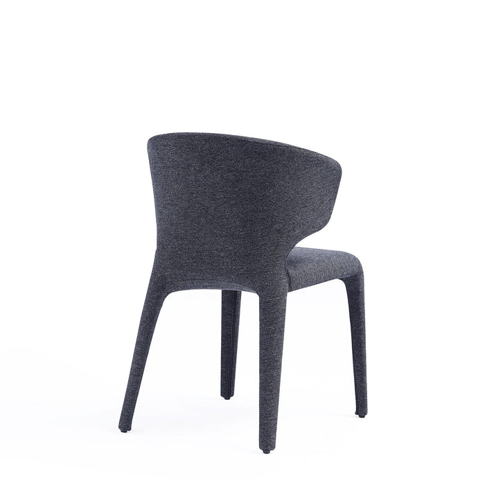 Manhattan Comfort Set of 2 Conrad Modern Woven Tweed Dining Chairs - Black