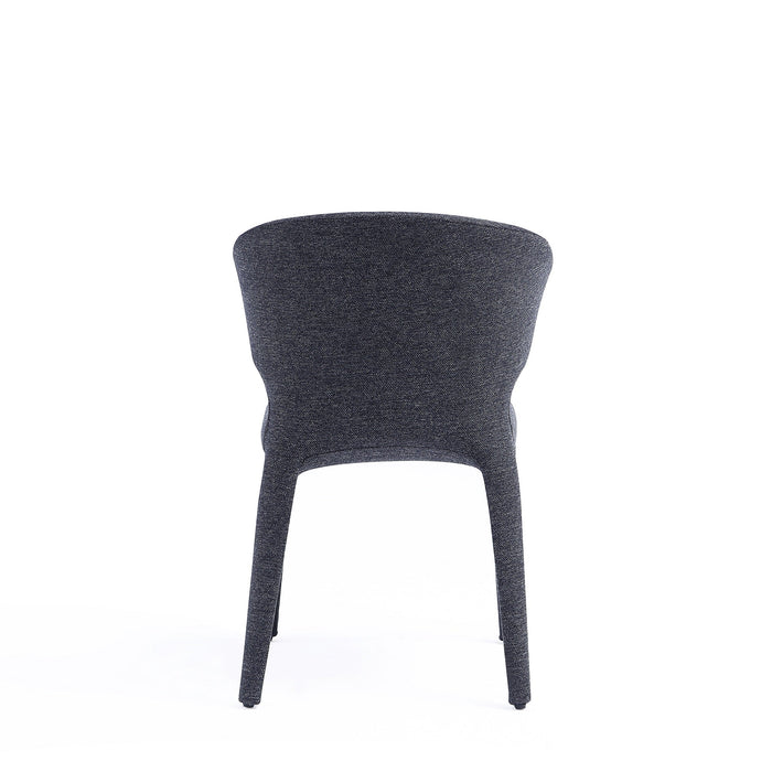 Manhattan Comfort Set of 2 Conrad Modern Woven Tweed Dining Chairs - Black