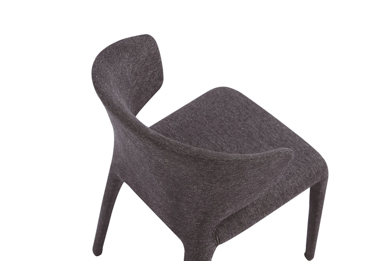 Manhattan Comfort Set of 2 Conrad Modern Woven Tweed Dining Chairs - Black