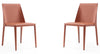 Manhattan Comfort Set of 2 Paris Saddle Leather Dining Chairs - Clay