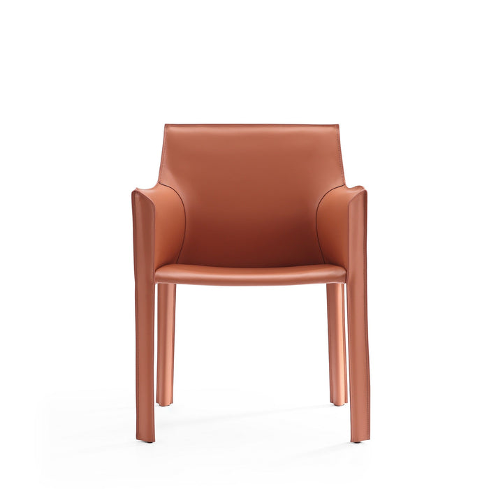 Manhattan Comfort Vogue Faux Leather Dining Chair - Clay