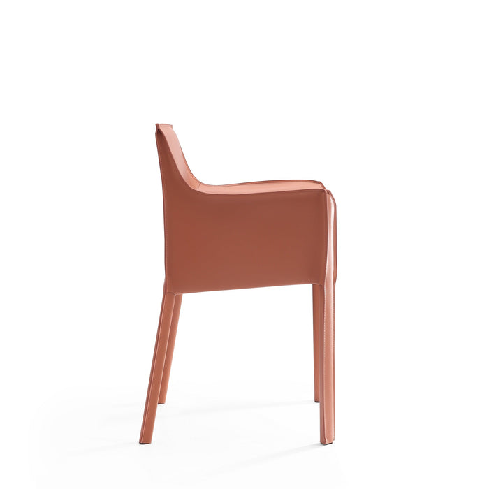 Manhattan Comfort Vogue Faux Leather Dining Chair - Clay