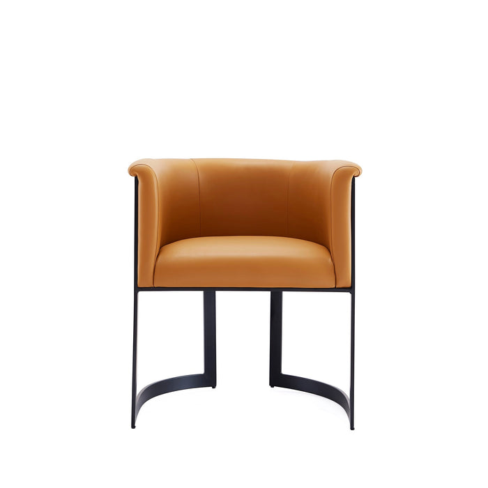 Manhattan Comfort Corso Leatherette Dining Chair with Metal Frame - Tan