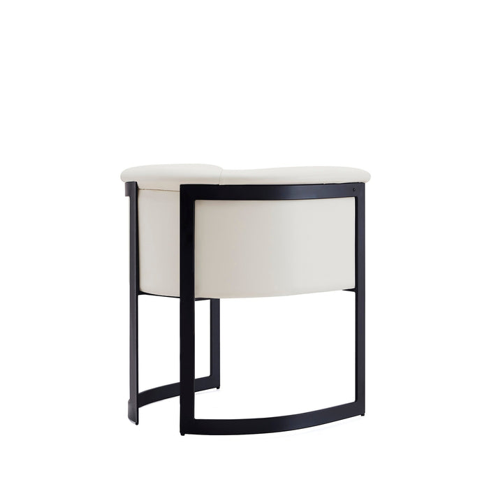 Manhattan Comfort Corso Leatherette Dining Chair with Metal Frame - Cream