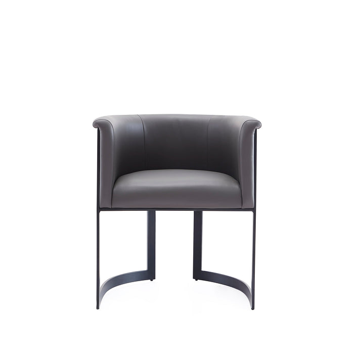 Manhattan Comfort Corso Leatherette Dining Chair with Metal Frame - Grey