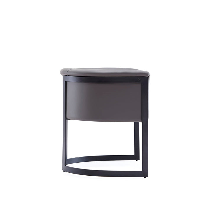 Manhattan Comfort Corso Leatherette Dining Chair with Metal Frame - Grey