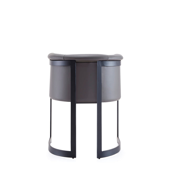 Manhattan Comfort Corso Leatherette Dining Chair with Metal Frame - Grey