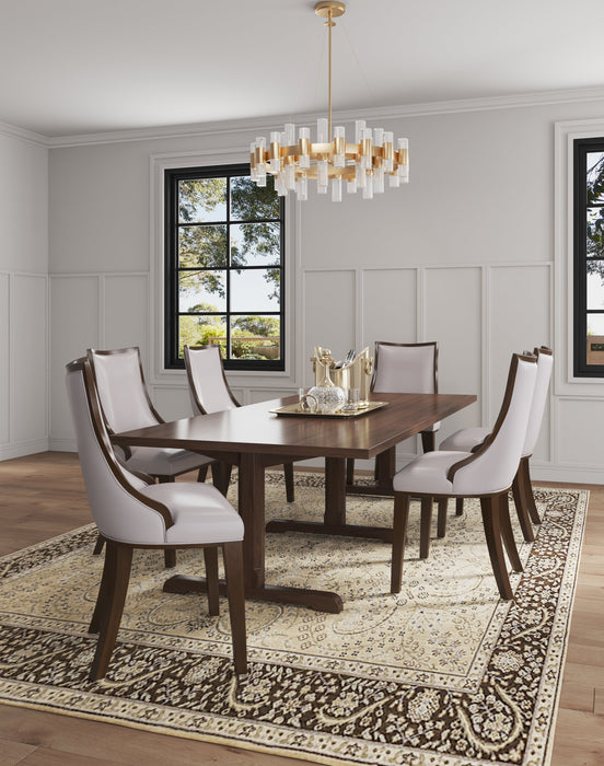 Manhattan Comfort Set of 2 Grand Faux Leather Dining Chairs - Light Grey
