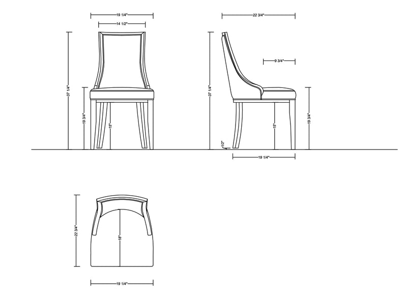 Manhattan Comfort Set of 2 Grand Faux Leather Dining Chairs - Light Grey