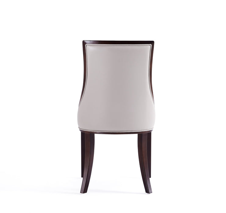 Manhattan Comfort Set of 2 Grand Faux Leather Dining Chairs - Light Grey