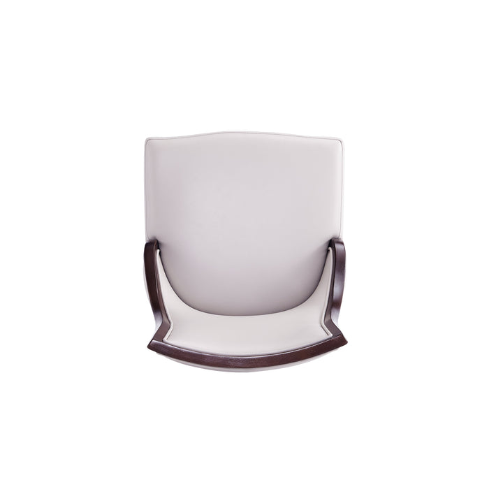 Manhattan Comfort Set of 2 Grand Faux Leather Dining Chairs - Light Grey