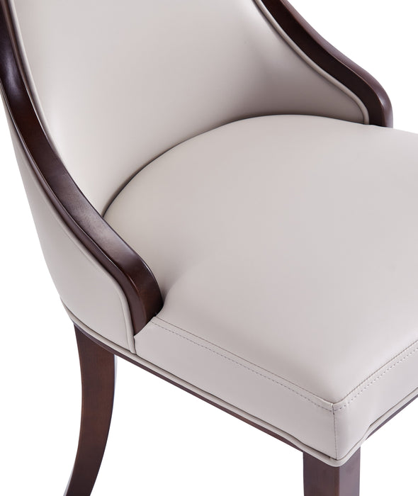 Manhattan Comfort Set of 2 Grand Faux Leather Dining Chairs - Light Grey