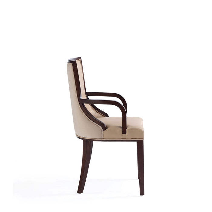 Manhattan Comfort Grand Faux Leather Dining Chair - Tan