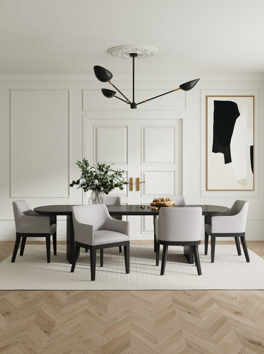 Manhattan Comfort Gansevoort Modern Faux Leather Dining Chair - Light Grey