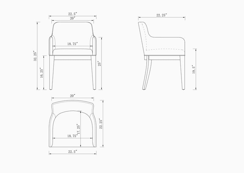 Manhattan Comfort Gansevoort Modern Faux Leather Dining Chair - Light Grey