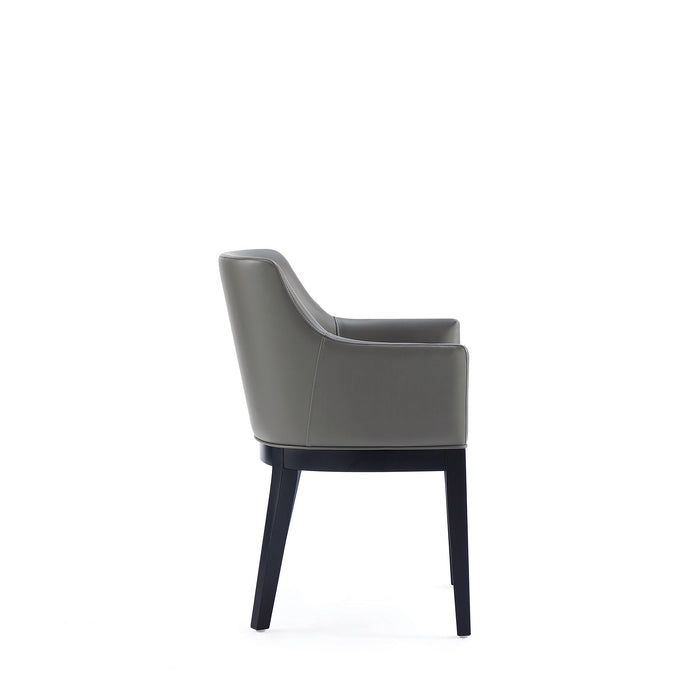 Manhattan Comfort Gansevoort Modern Faux Leather Dining Chair - Pebble Grey