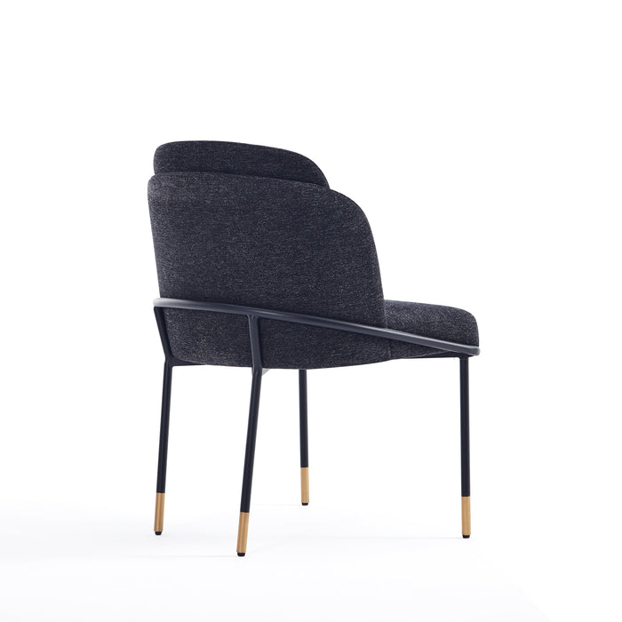 Manhattan Comfort Flor Fabric Dining Chair - Black