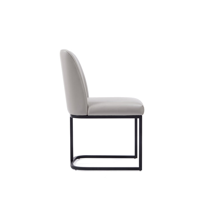 Manhattan Comfort Serena Faux Leather Dining Chair - Light Grey