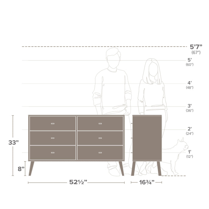 Milo 6-Drawer Dresser - Drifted Grey