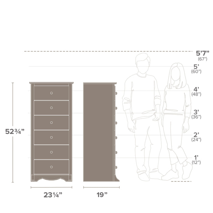 Salt Spring Tall 6-Drawer Chest - Drifted Grey