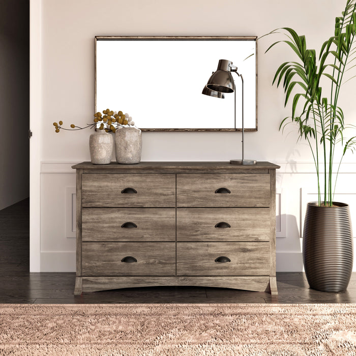 Salt Spring Kids 6-Drawer Dresser - Drifted Grey