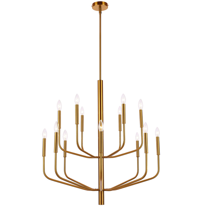 Dainolite Eleanor 14 Light Chandelier Aged Brass Lamp
