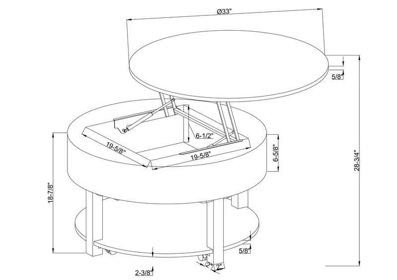 Elroy Coffee Table with Lift Top - Dark Brown