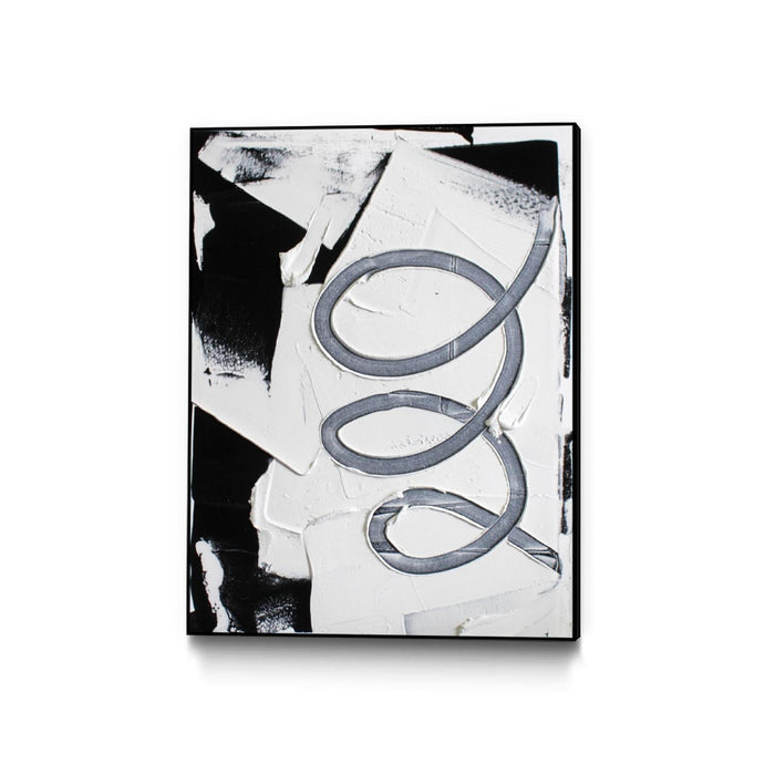 \"Swirl \" Canvas Framed Black 30x40 Wall Art