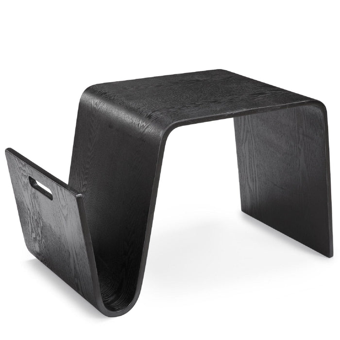Manhattan Comfort Brookside 25.6\" Rectangle Plywood & Ash Veneer End Table - Black