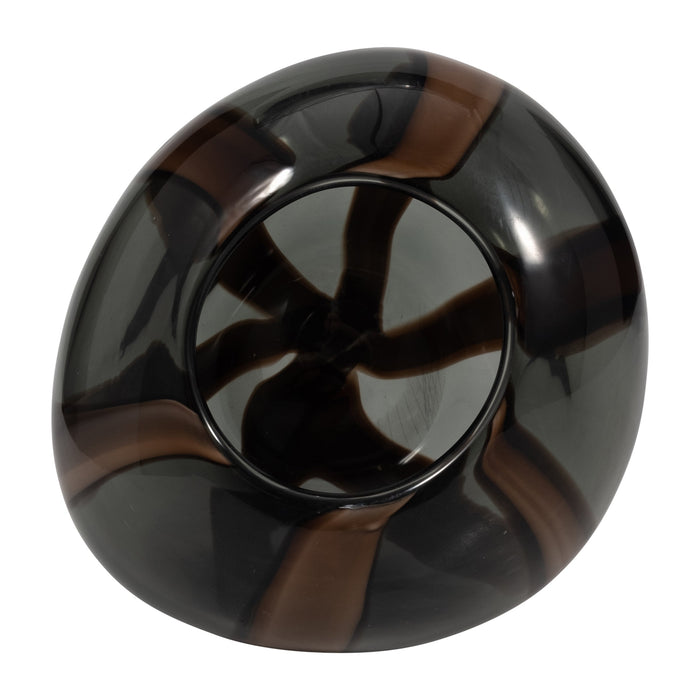 7\" Bayle Small Striped Glass Vase - Brown 