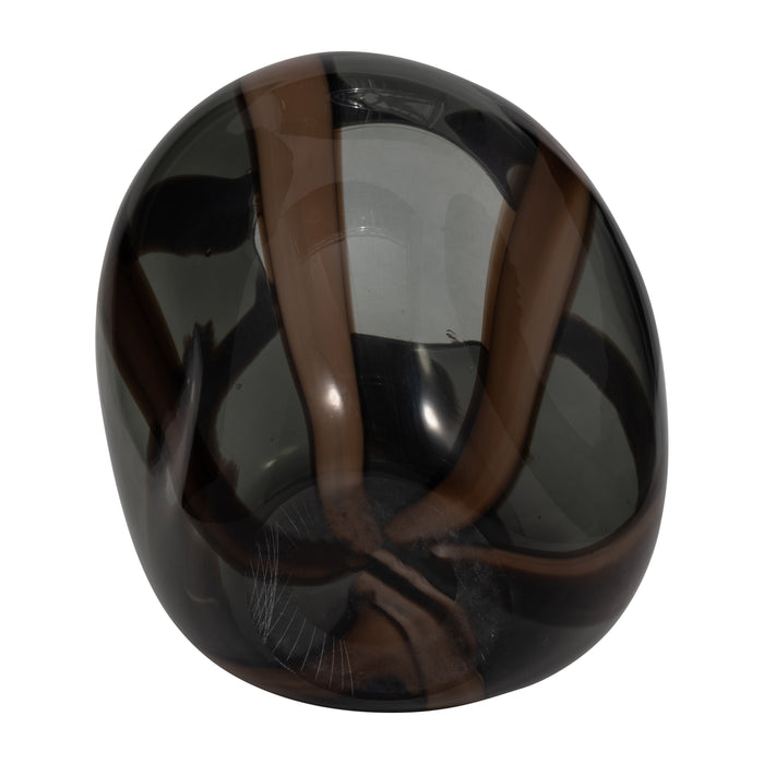 7\" Bayle Small Striped Glass Vase - Brown 