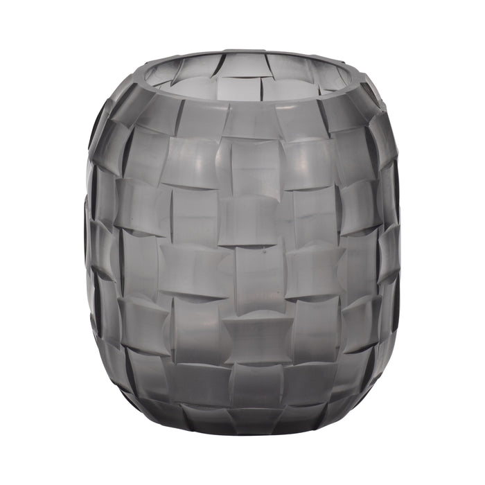 Jordan Glass 6\" Woven Finish Vase - Grey 