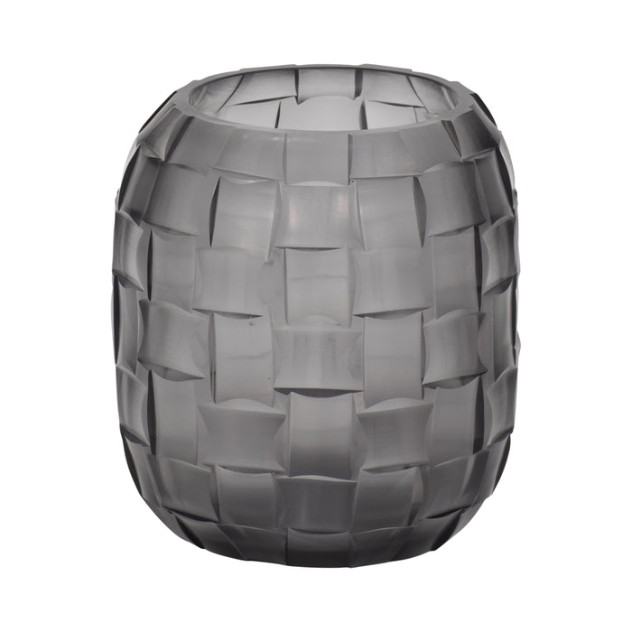 Jordan Glass 6\" Woven Finish Vase - Grey 