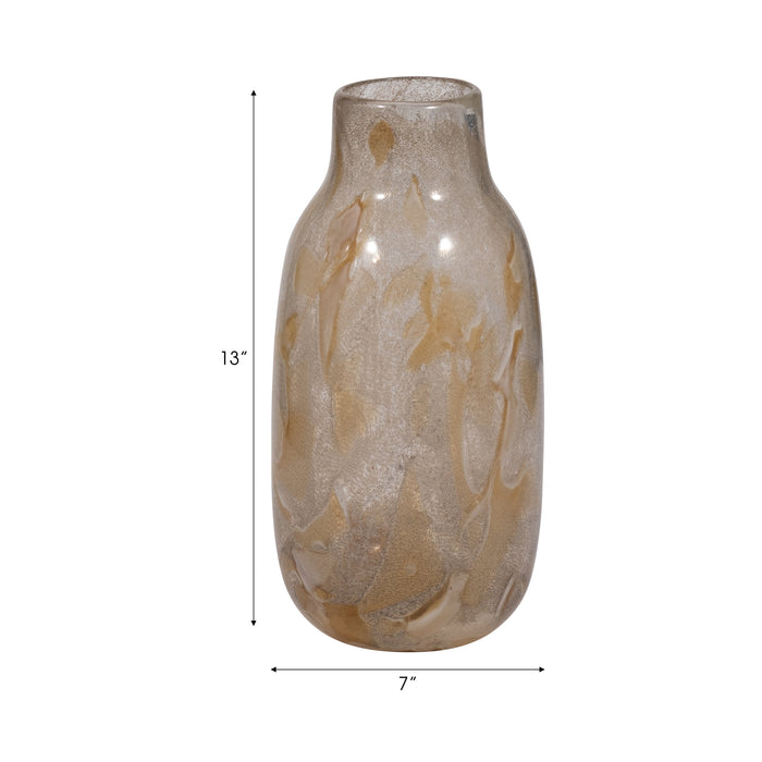 13\" Foley Small Glass Vase - Ivory 
