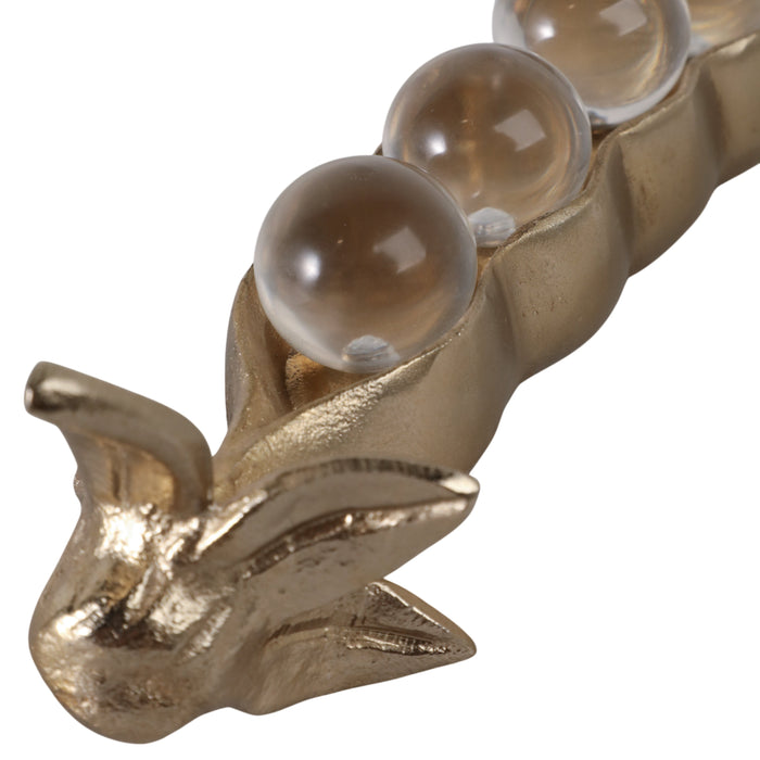 12\" Carrol Pea Pod Statuary - Gold 