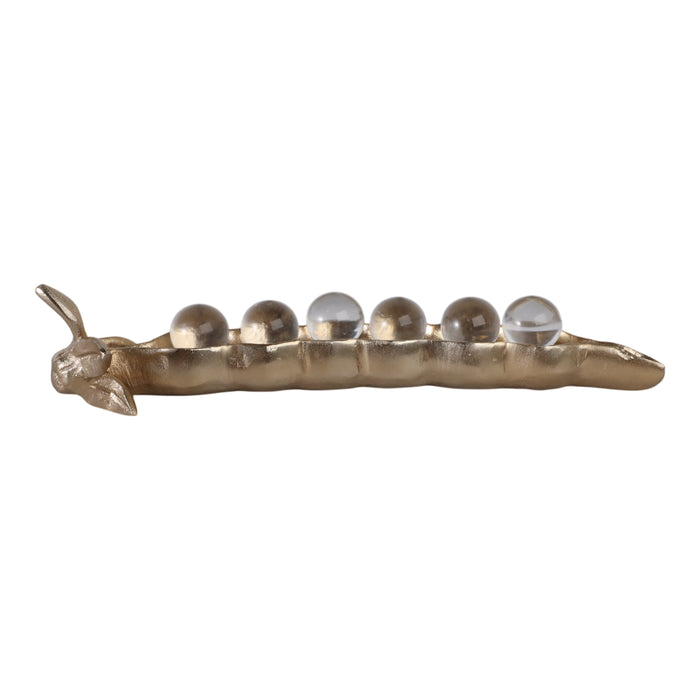 12\" Carrol Pea Pod Statuary - Gold 