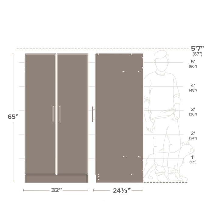 Elite Wardrobe Cabinet - Grey