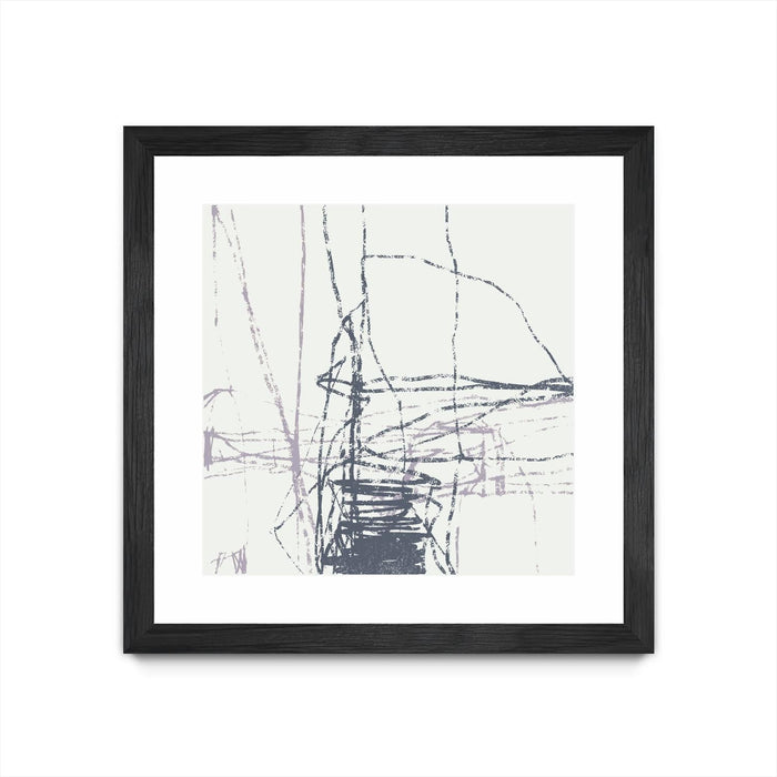\"Chalk Doodles G\" Matted and Framed Black 30x30 Wall Art