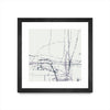 \"Chalk Doodles H\" Matted and Framed Black 36x36 Wall Art
