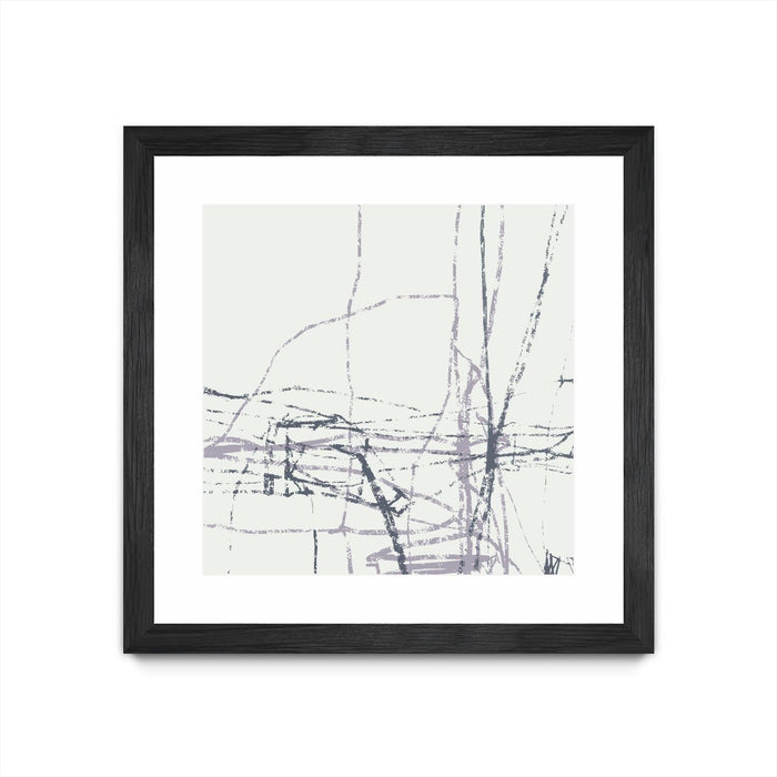 \"Chalk Doodles H\" Matted and Framed Black 30x30 Wall Art