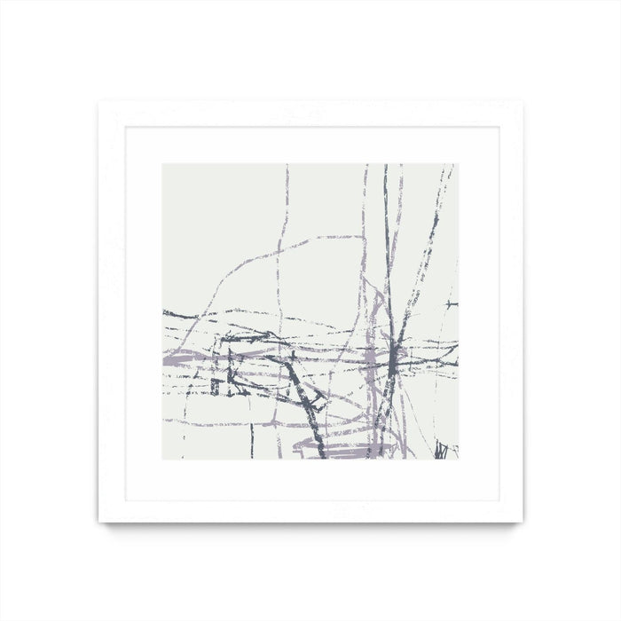 \"Chalk Doodles H\" Matted and Framed White 30x30 Wall Art