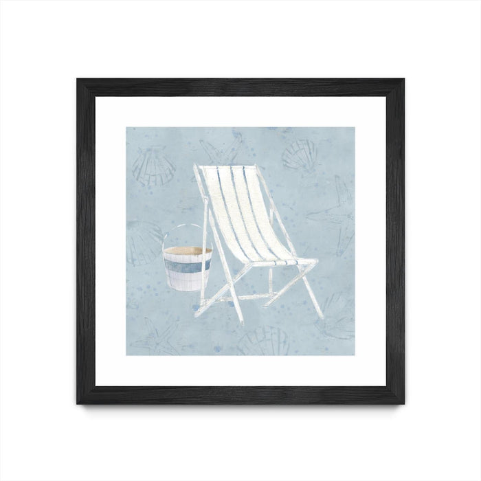 \"Serene Seaside Iii\" Matted and Framed Black 36x36 Wall Art
