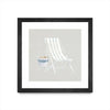 \"Serene Seaside Iii Tan\" Matted and Framed Black 36x36 Wall Art