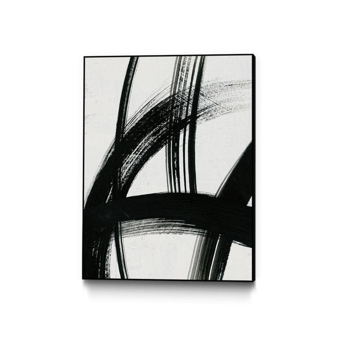 \"Spontaneous Ii\" Canvas Framed Black 30x40 Wall Art